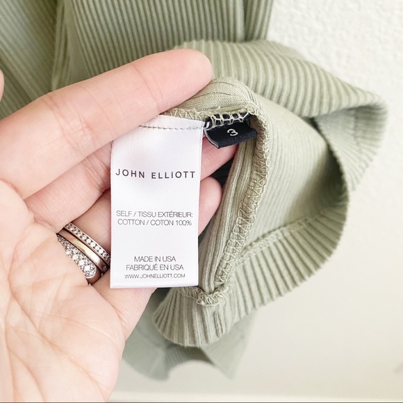 John Elliott Cotton Ribbed Tank Dress Chaparral Sage Green NWT L - Picture 7 of 9